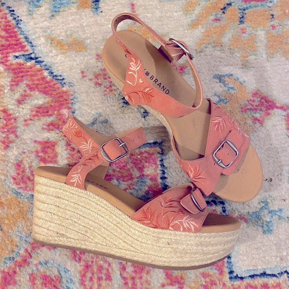 Lucky Naveah Espadrille Platform Wedge Sandal